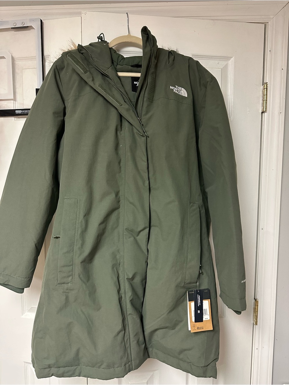 The North Face Women's Olive Green Insulated Parka with Hood